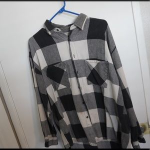White/Gray Only Stuff flannel